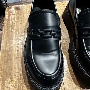 Steve Madden Black Leather Women's Loafers